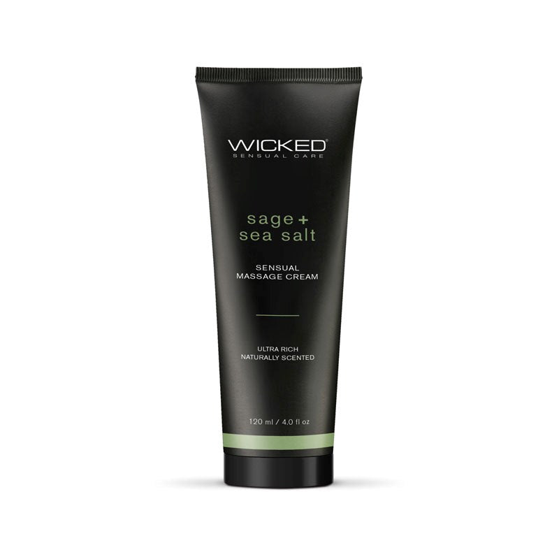Wicked SAGE & SEA SALT Sensual Scented Massage Cream 120ml - Massage Oils and Lubricants