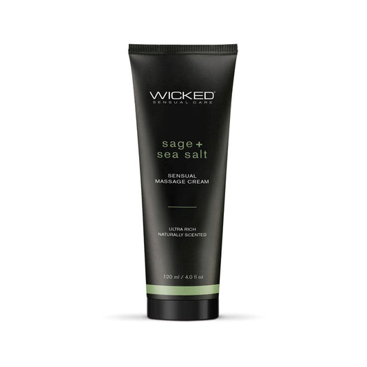 Wicked SAGE & SEA SALT Sensual Scented Massage Cream 120ml - Massage Oils and Lubricants