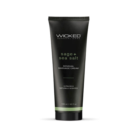 Wicked SAGE & SEA SALT Sensual Scented Massage Cream 120ml - Massage Oils and Lubricants