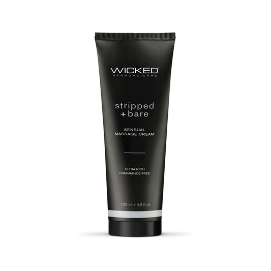 Wicked STRIPPED & BARE Sensual Unscented Massage Cream 120ml - Massage Oils and Lubricants