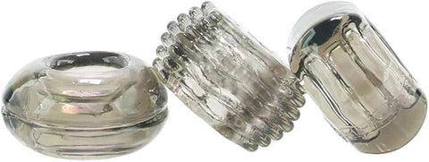 Zero Tolerance Triple Thick Cock Ring Set 3 Piece Smoke - Cock Ring Sets