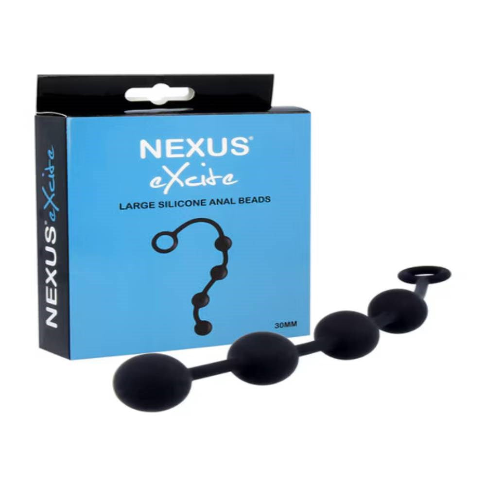 Nexus EXCITE Silicone Anal Beads Black - Anal Beads and Balls