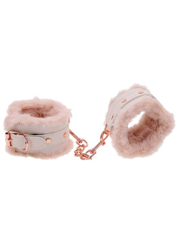 Sex and Mischief Peaches N Creame Fur Bondage Handcuffs - Cuffs And Restraints