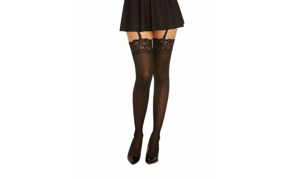 Dreamgirl Womens Thigh High Sheer Lace Stockings - - Hosiery