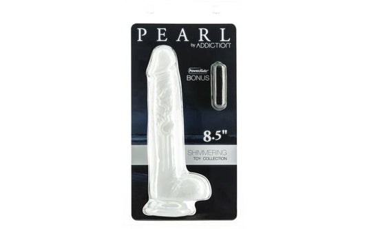 Addiction Pearl Suction Cup Realistic Dildo 8.5 Inch Pearl White - Realistic Dildos