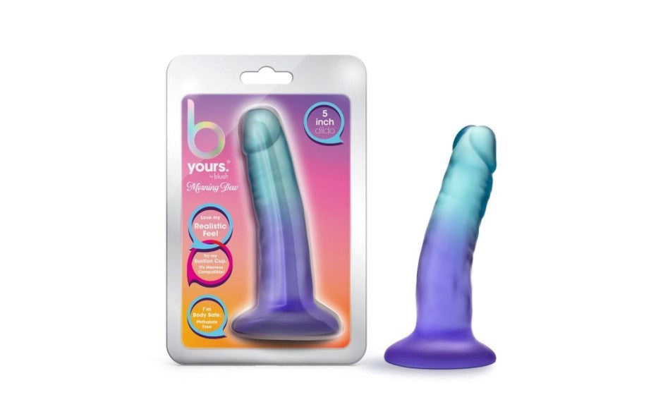 B Yours Morning Dew Realistic Dildo 5 Inch Sapphire - - Realistic Dildos