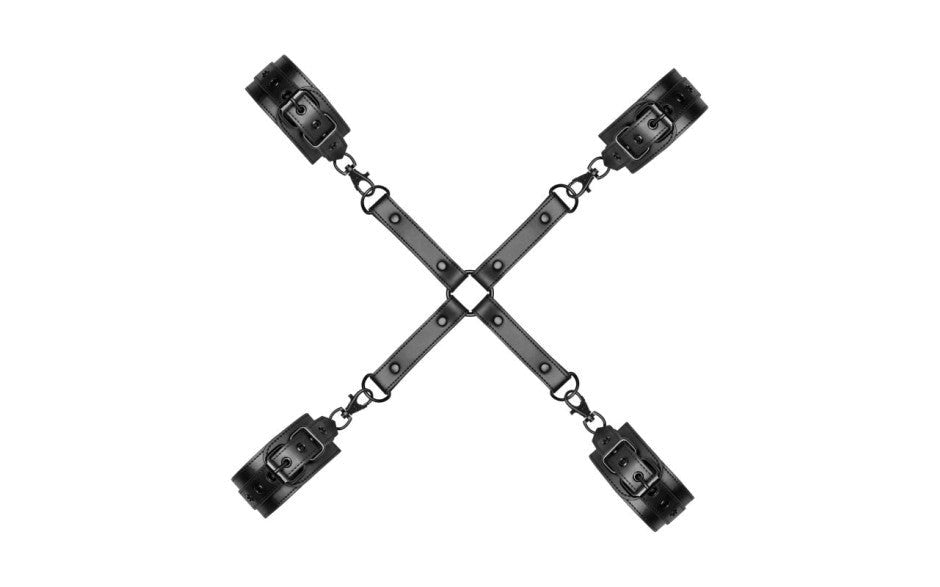 Bedroom Fantasies Bondage Hog Tie Black - - Cuffs And Restraints