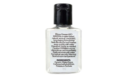 Elbow Grease H2O MAXXX Water Based Lubricant Gel Travel Size 24ml - Water Based Lubes