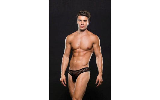 Envy Modern and Sexy Fishnet Mens Thong Black - Jocks and G-Strings