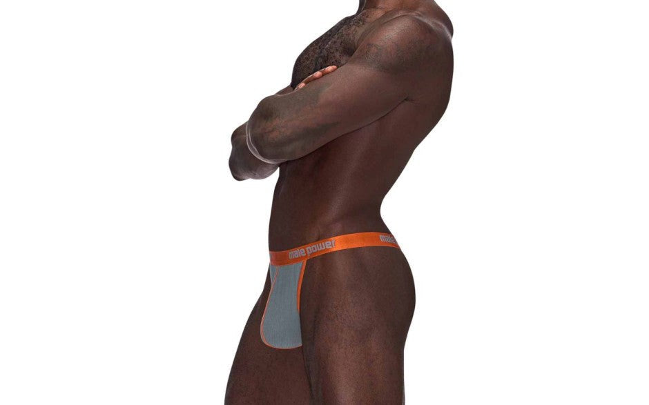 Male Power Casanova Uplift Stretchy Micro Mens Thong Grey - - Mens Briefs And Boxers