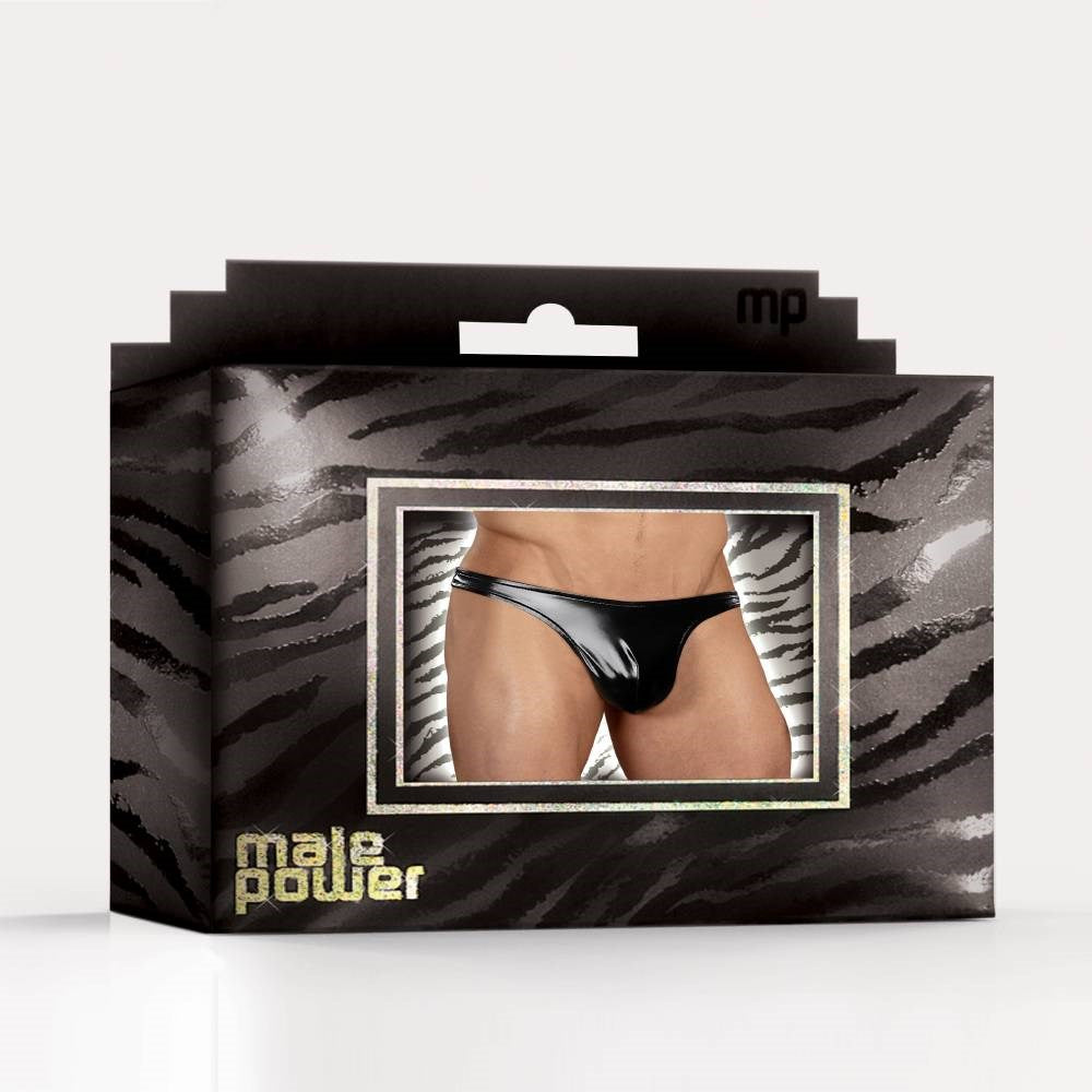 Male Power Classic Stretchy Mens Thong Black - - Mens Briefs And Boxers
