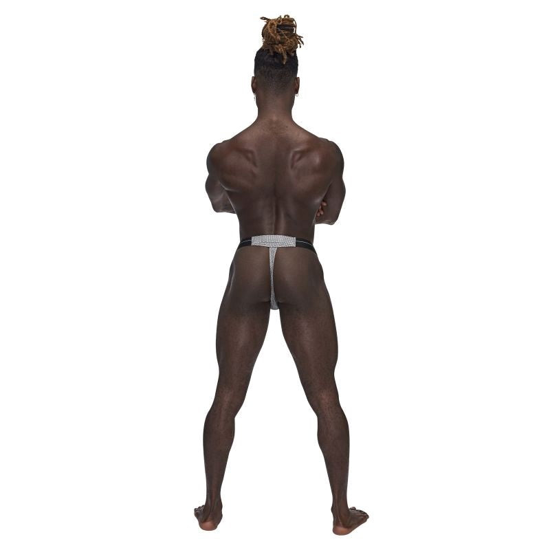 Male Power Sexagon Breathable Micro V Thong Grey - - Mens Briefs And Boxers