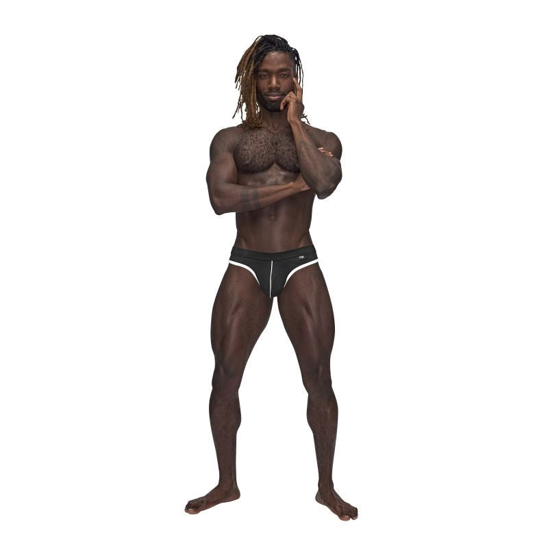 Male Power Sport Cool and Sexy Mens Mesh Thong Black - - Mens Briefs And Boxers