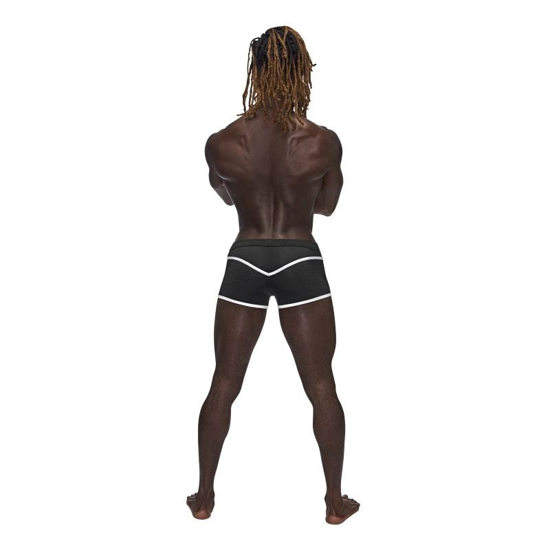 Male Power Sport Mesh Breathable Mens Mini Short Black - - Mens Briefs And Boxers