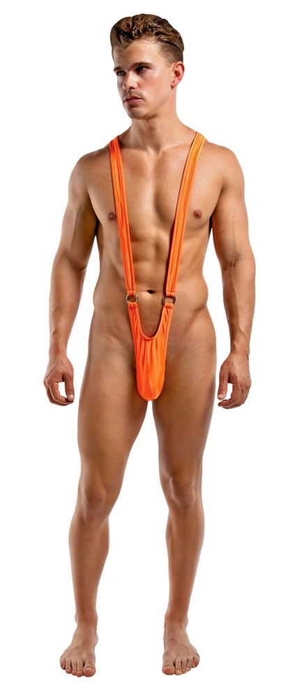 Male Power Stretchy and Breathable Sling Front Rings Orange - - Jocks and G-Strings