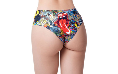 Mememe Lingerie Psychotropical Trash Womens Thong - G-Strings, Panties and Shorts