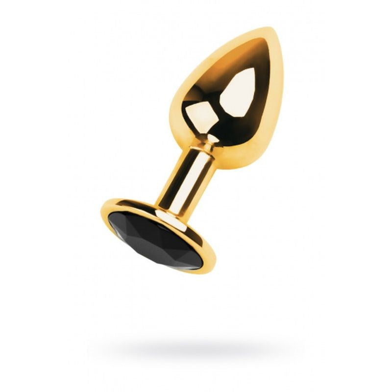 Metal Gold Metal Anal Plug With Coloured Gem Small - - Butt Plugs