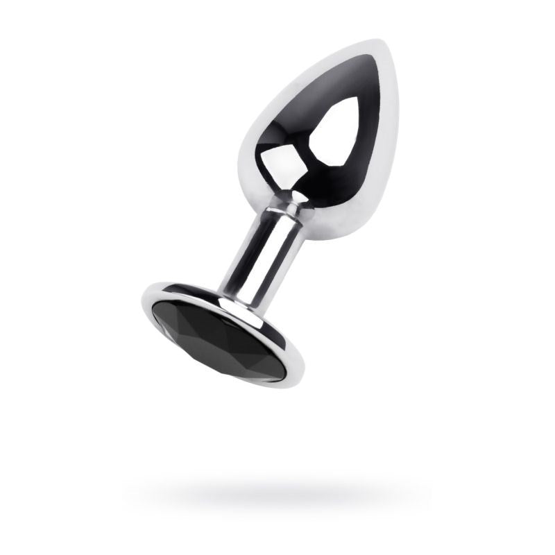 Metal Silver Metal Anal Plug With Coloured Gem Small - - Butt Plugs