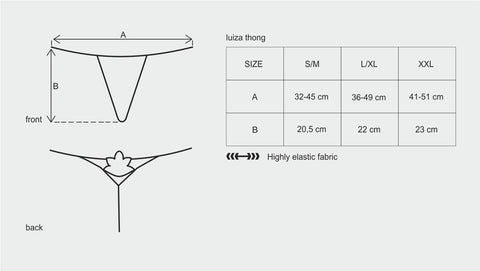 Obsessive Luiza Elegant And Sexy Womens Thong Black - G-Strings, Panties and Shorts