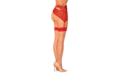 Obsessive S814 Beautiful and Sexy Leg Stockings Red - Hosiery