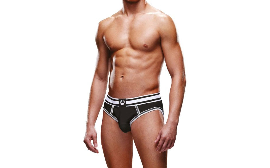 Prowler Open Back Stylish Backless Mens Brief Black/White - - Mens Briefs And Boxers