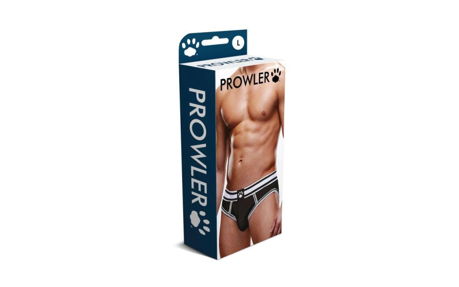 Prowler Open Back Stylish Backless Mens Brief Black/White - - Mens Briefs And Boxers
