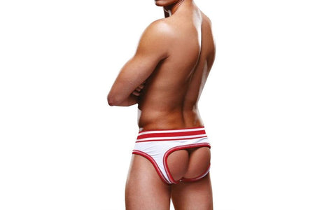 Prowler Stylish Open Back Mens Brief White/Red - Mens Briefs And Boxers