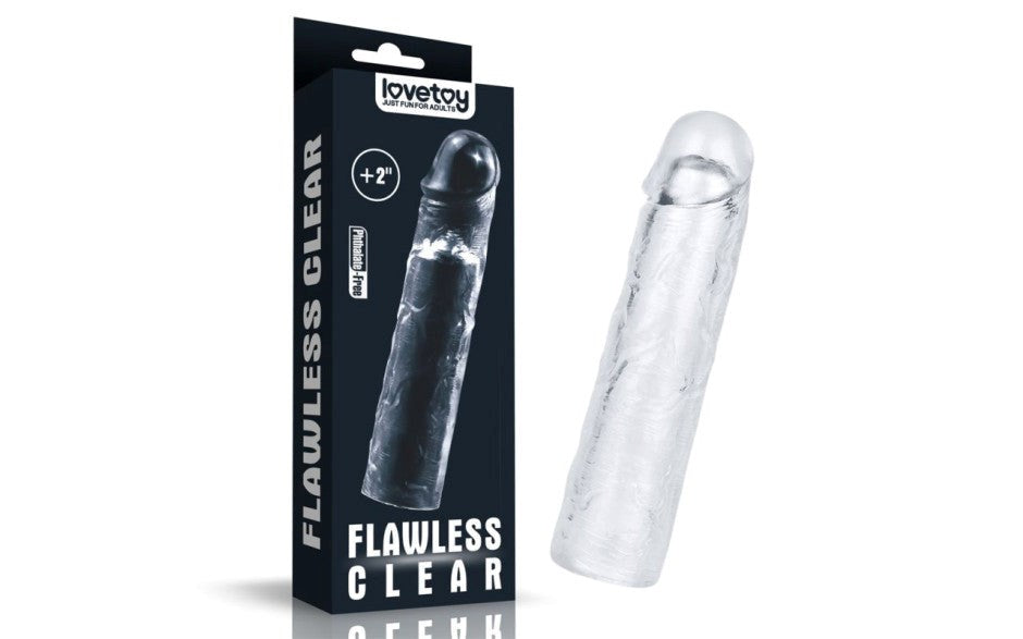 Lovetoy Clear Penis Extender Sleeve Plus 2 Inch - - Penis Sleeves and Extenders