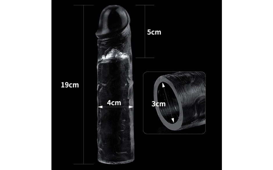 Lovetoy Clear Penis Extender Sleeve Plus 2 Inch - - Penis Sleeves and Extenders