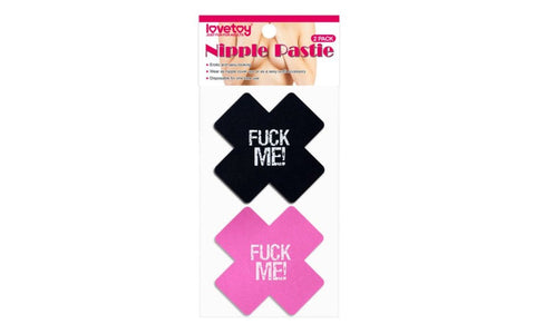 Lovetoy FUCK ME Cross Pattern Nipple Pasties Twin Pack - Breast and Nipple Toys