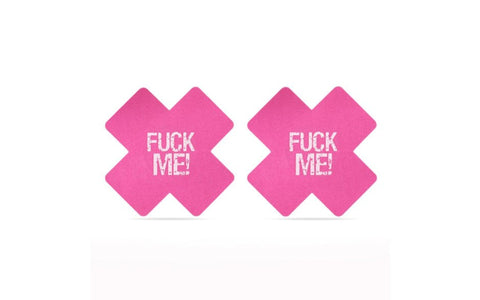 Lovetoy FUCK ME Cross Pattern Nipple Pasties Twin Pack - Breast and Nipple Toys