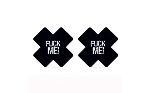 Lovetoy FUCK ME Cross Pattern Nipple Pasties Twin Pack - Breast and Nipple Toys