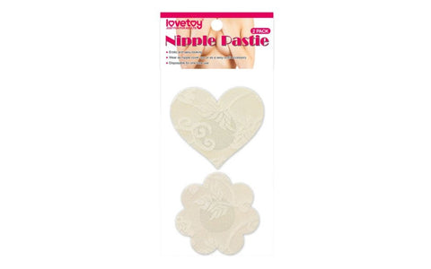 Lovetoy Lace Heart and Flower Womens Nipple Pasties Twin Pack - Breast and Nipple Toys