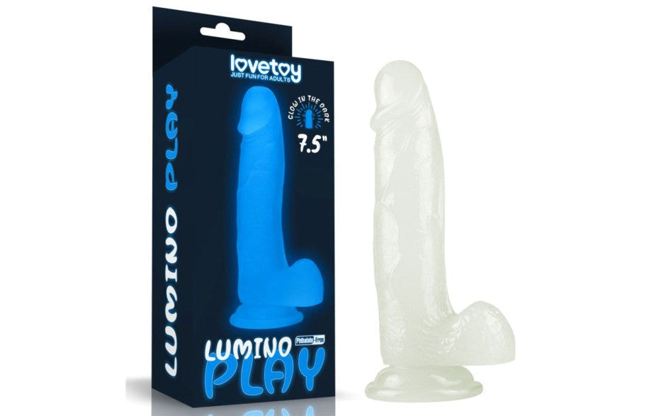 Lovetoy Lumino Play Flexible & Realistic Dildo With Balls 7.5 Inch Clear - - Realistic Dildos