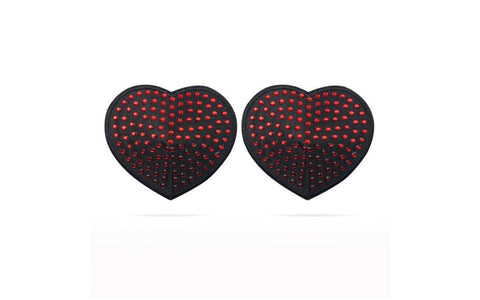 Lovetoy Reusable Red Diamond Heart Nipple Pasties - Breast and Nipple Toys