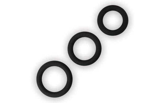 Lovetoy Thick Stretchy Silicone Cock Rings Set 3 Piece - Cock Ring Sets