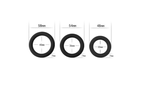 Lovetoy Thick Stretchy Silicone Cock Rings Set 3 Piece - Cock Ring Sets