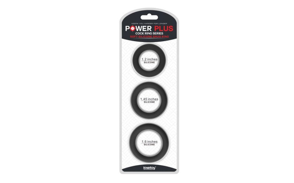Lovetoy Thick Stretchy Silicone Cock Rings Set 3 Piece - - Cock Ring Sets