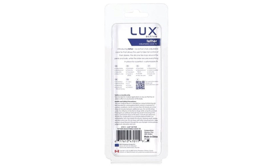 LUX Active Tether Fully Adjustable Cock Tie - - Cock Rings