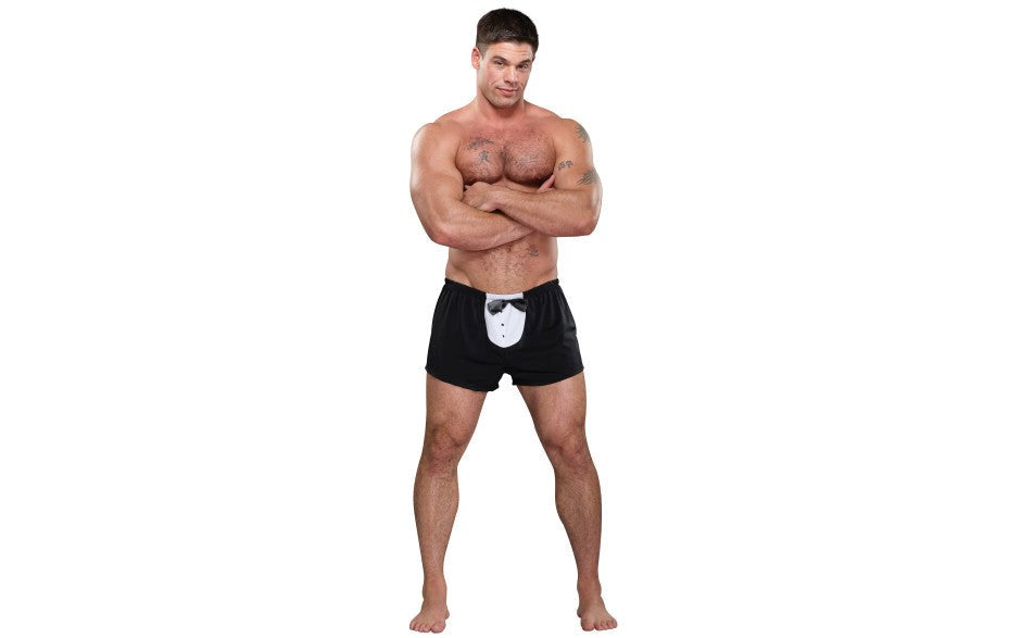 Male Power Tuxedo Mens Boxer Novelty Underwear Black - - Party Gifts and Novelties