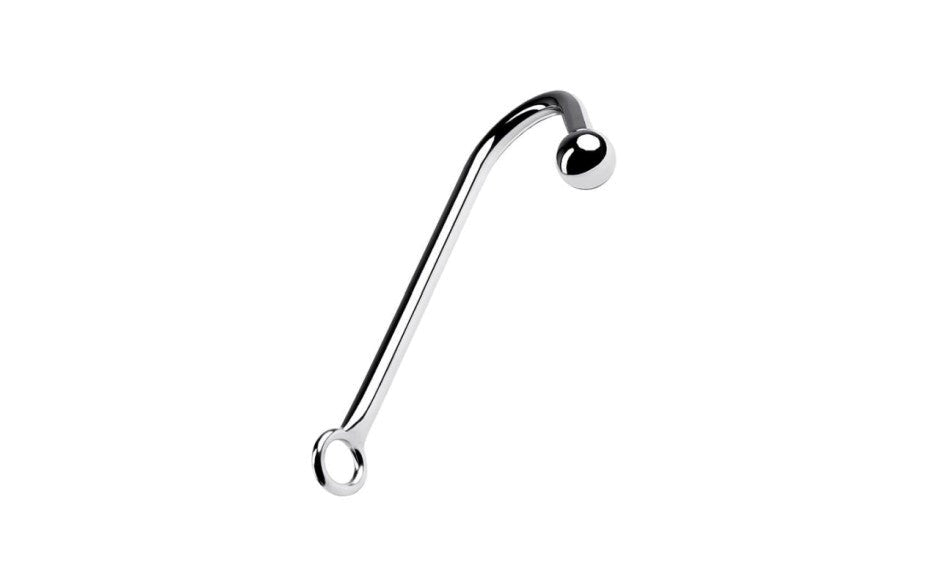 Metal Silver Metal Anal Hook With Bondage Ball - - Ball and Cock Toys