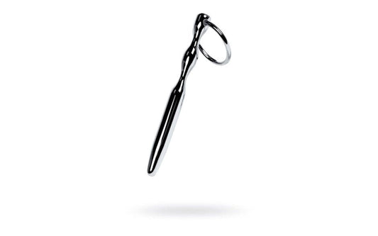Metal Silver Metal Bullet Shaped Urethral Plug With Cock Ring - Urethral Sounds
