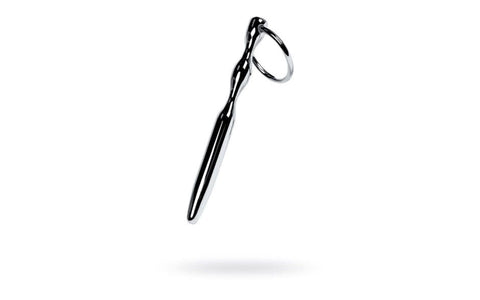 Metal Silver Metal Bullet Shaped Urethral Plug With Cock Ring - Urethral Sounds
