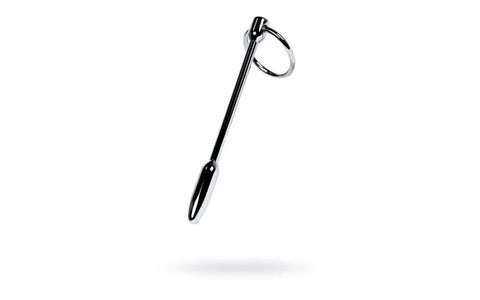 Metal Silver Metal Male Pleasure Urethral Plug With Cock Ring - Urethral Sounds