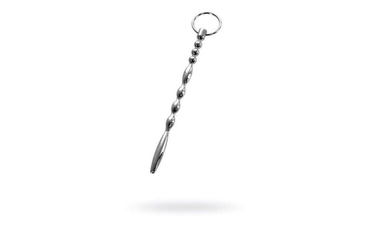 Metal Silver Metal Mens Urethral Plug With Penis Ring - Urethral Sounds