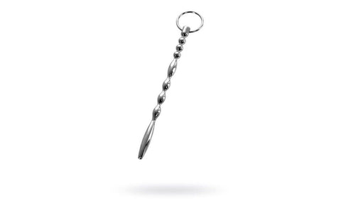 Metal Silver Metal Mens Urethral Plug With Penis Ring - Urethral Sounds