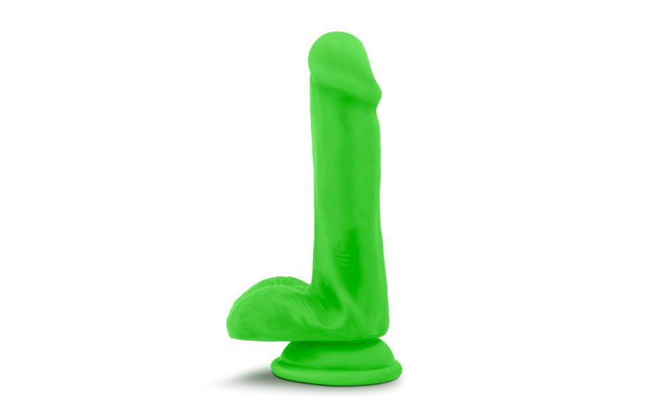 Neo Dual Density Realistic Cock With Balls 6 Inch Neon Green - - Realistic Dildos