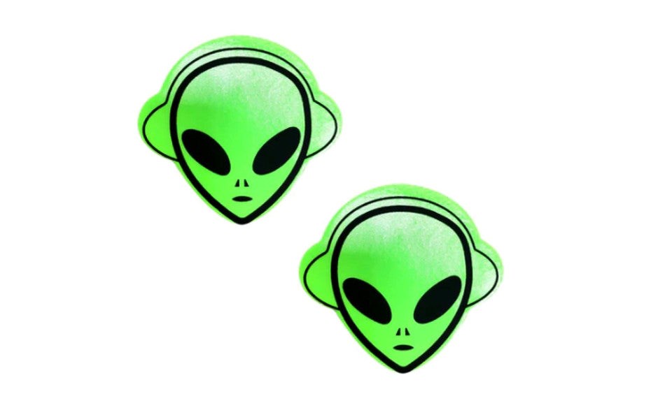 Neva Nude Blacklight Alien Nipple Pasties Neon Green - - Fancy Dress Ups