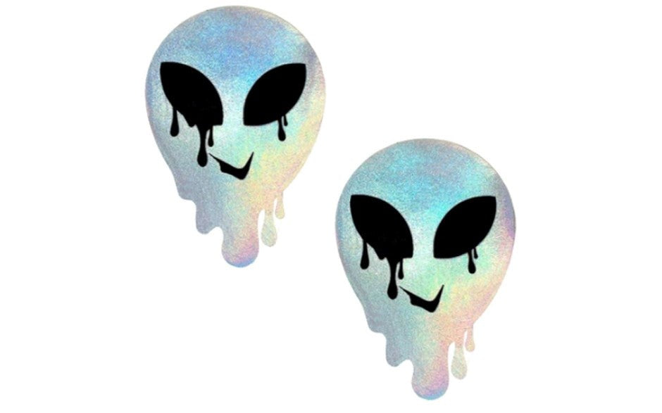 Neva Nude Holographic Melty Alien Pasties 2 Piece - - Fancy Dress Ups
