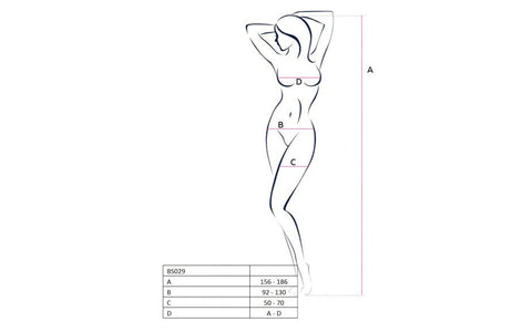 Passion Lingerie Sheer Body Hugging Bodystocking BS029 One Size Black - Body Stockings